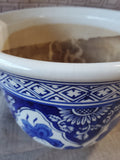 Blue and White Floral Ceramic Planter
