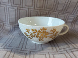 Gold Toned Floral Teacup and Saucer Set