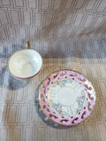 Pink Lusterware Teacup and Saucer Set