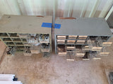 Two Garage Organizer  Boxes w/Small Plastic Drawers Full of Assorted Hardware