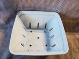 Crate & Barrel White Ceramic Berry Basket Colander