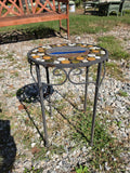 Metal Plant Stand w/River Rock Embellishments