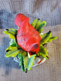 Red Cardinal Porcelain Music Box WORKS
