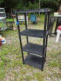 4-Tier Black Plastic Lightweight Shelving Unit (A)
