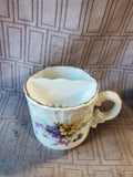 Vintage Floral Porcelain Mustache Cup