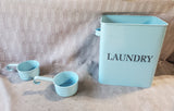 Blue Metal Laundry Powder Container with 2 Scoops