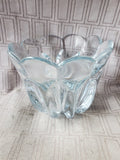 Heavy Clear Glass Flower Bowl