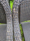 Two Brown All Weather Wicker Chairs
