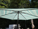 7' Robin's Egg Blue Striped Umbrella