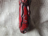 Asian Inspired Hand Carved Red Wood Dragon Figurine