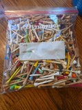 Golf Lot, Bucket of Assorted Practice Balls and Large Zip Bag of Tees