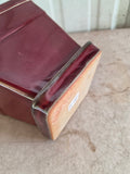 Maroon Glazed Pottery Planter w/Fixed Saucer