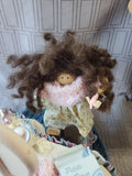 Ladie and Friends Lizzie High Doll Older Sister Doing a Perm on Little Sister Doll