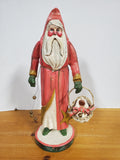 House of Hatten Folk Art Santa with Goose Basket