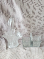 Pair of Clear Glass Baskets