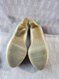 Pair of Mossimo Paisley Gold Glitter Platform Heels—Women's Size 8.5