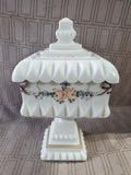 Westmoreland Milk Glass Pedestal Wedding Box Candy Dish