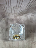 Godinger Crystal Desk Clock Paperweight UNTESTED