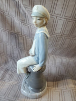 Lladro "Boy with Yacht" Figurine