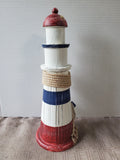 Distressed Wooden Tabletop Lighthouse Figurine