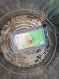 31 Gal Galvanized Trash Can w/Lid and Bird Seed Dispensing Container