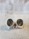 Pair of Small Metal Tapered Candle Holders