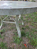 White Aluminum Patio Table W/Glass Top, Needs Cleaning