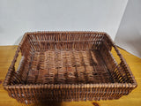 Rectangular Woven Dark Wicker Basket