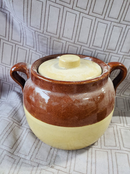 Glazed Pottery Bean Crock