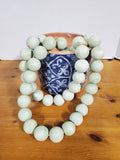 Pair of Decorative Large Green Wooden Bead Ropes