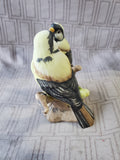 (N) Porcelain Pair of Perched Chickadee Birds Figurine