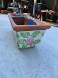Glazed Terracotta "Rose" Rectangular  Planter