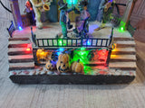 LED Village "Spooky Night Dancing Scene" Lighted Figurine WORKS (C)