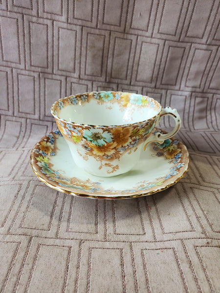 Floral Teacup and Saucer Set
