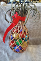 Woven Wood Pineapple with Ornaments Decor