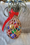 Woven Wood Pineapple with Ornaments Decor