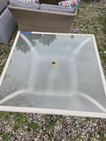 Square Outdoor Dining Table w/Glass Top
