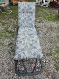 Green Aluminum Chaise Lounge W/Outdoor Cushion