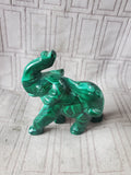 Carved Green Stone Elephant Paperweight