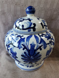 Blue and White Ceramic Ginger Jar (A)