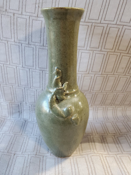 Heavy Green Pottery Vase