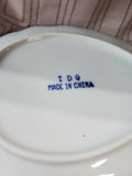 Set of 4 IDG Blue and White Leaf Plates