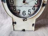 Distressed White Desk Clock WORKS