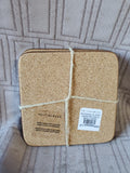 Set of 4 Pottery Barn Red Plaid Corkback Coasters UNUSED