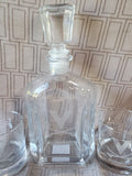 5 Piece UVA Clear Glass Decanter and Lowball Tumbler Set