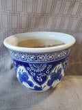 Blue and White Floral Ceramic Planter