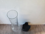 Dansk Jens Quistgaard Cast Iron and Hurricane Glass Candle Holder
