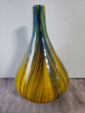 (C) Murano Style Art Glass Swirl Round Vase