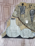 Signed "Canyon De Chelly" Painting on Stone Slab by Manuel Ben