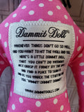 Pink and White Polka Dot Dammit Doll